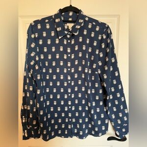 J crew Owl Blouse Size Medium